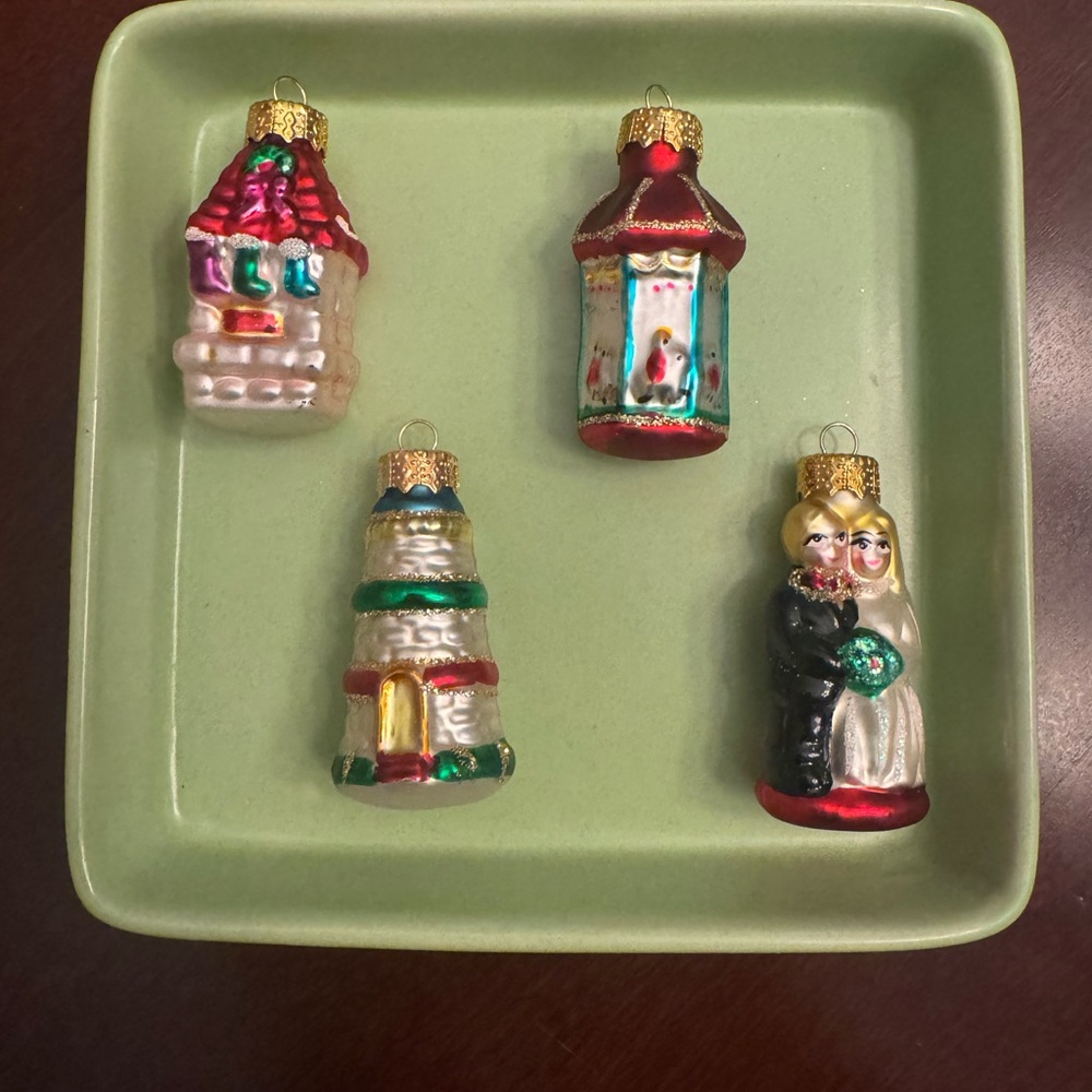 4 Handcrafted glass ornaments